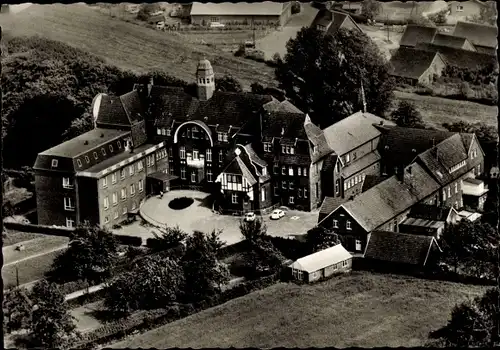 Ak Haselünne im Emsland, St. Vinzenz Hospital, Fliegeraufnahme