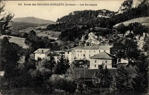 Ak St Martin en Vercors Drôme, Route des Grands Goulets, Les Barraques