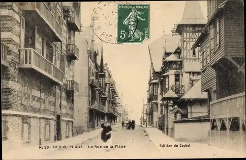 Ak Berck Plage Pas de Calais, La Rue de la Plage