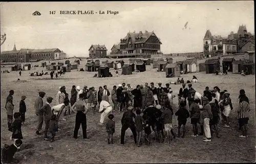 Ak Berck Plage Pas de Calais, Strandpartie