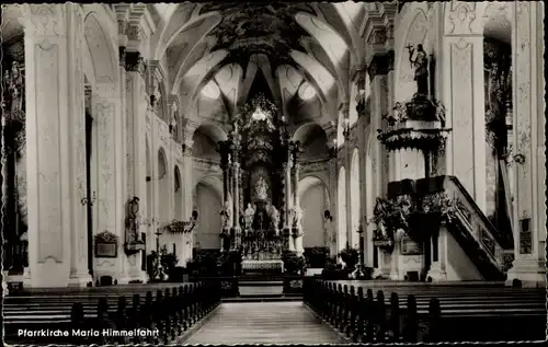 Ak Deggendorf im Bayerischen Wald Niederbayern, Pfarrkirche Maria Himmelfahrt, Blick zur Kanzel