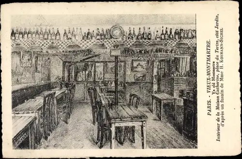 Künstler Ak Paris XVIII. Arrondissement Buttes-Montmartre, Interieur de la Maison Catherine
