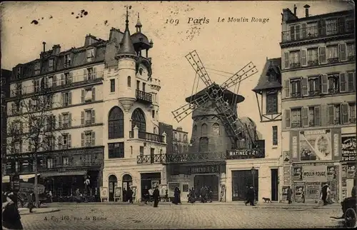 Ak Paris XVIII. Arrondissement Buttes-Montmartre, Le Moulin Rouge