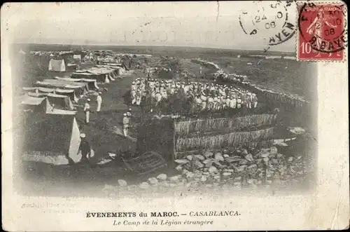 Ak Casablanca Marokko, Le Camp de la Legion etrangere