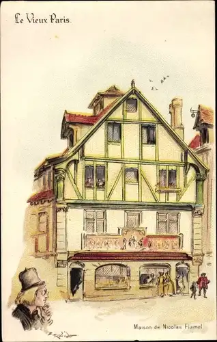 Künstler Litho Robida, Paris, Maison de Nicolas Flamel