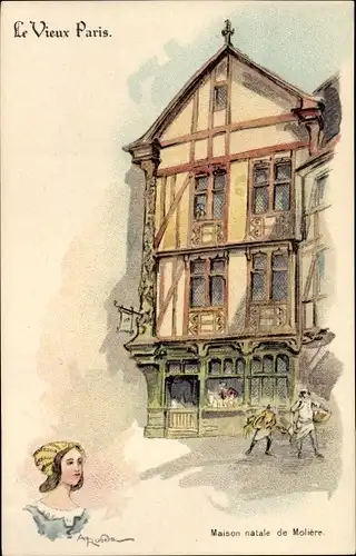 Künstler Litho Robida, Paris, Maison natale de Moliere