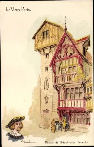 Künstler Litho Robida, Paris, Maison de Theophraste Renaudot