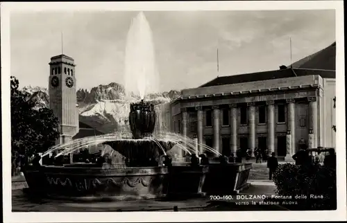 Ak Bozen Bolzano Südtirol, Fontana delle Rane verso la stazione nuova