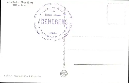 Ak Wilderswyl Wilderswil Kanton Bern Schweiz, Ferienheim Abendberg