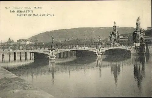 Ak Donostia San Sebastián Baskenland, Puente de Maria Cristina, Urumea Itsasadarra