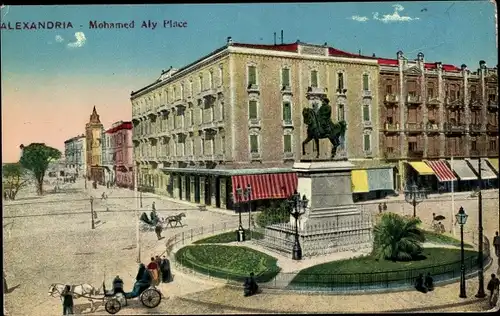 Ak Alexandria Ägypten, Mohamed Aly Place, Gesamtansicht