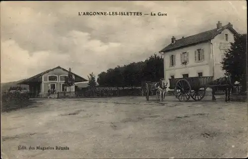 Ak L´Argonne les Islettes Meuse, La Gare