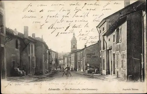 Ak Lerouville Lothringen Meuse, Rue Nationale, côté Commercy