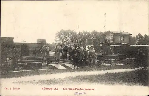 Ak Lerouville Lothringen Meuse, Exercise d'embarquement