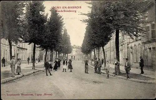 Ak Ligny en Barrois Meuse, Rue de Strasbourg
