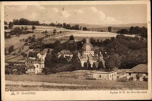Ak Saint Avold Lothringen Moselle, Kirche mit Umgebung