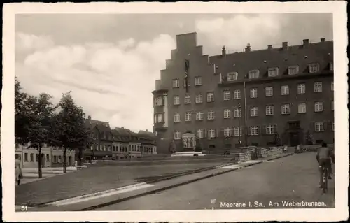 Ak Meerane in Sachsen, Am Weberbrunnen