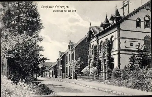 Ak Ottbergen Höxter an der Weser, Poststraße mit Postamt