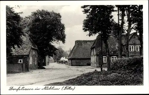 Ak Nieblum auf der Insel Föhr Nordfriesland, Dorfstraße, Reetdächer