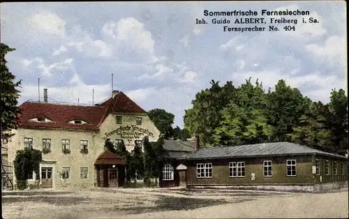 Ak Freiberg in Sachsen, Sommerfrische Fernesiechen, Gasthaus