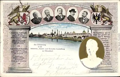 Präge Ak Düsseldorf, Portrait Kronprinz Wilhelm, Industrie und Gewerbeausstellung 1902