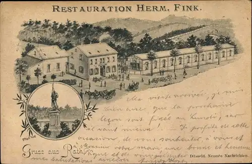 Litho Rath Düsseldorf Nordrhein Westfalen, Restauration Herm. Fink, Denkmal