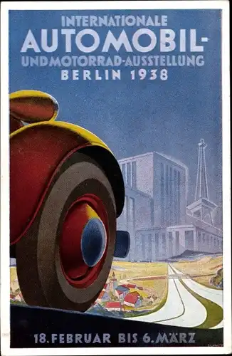 Künstler Ak Berlin, Internationale Automobil- und Motorrad Ausstellung 1938