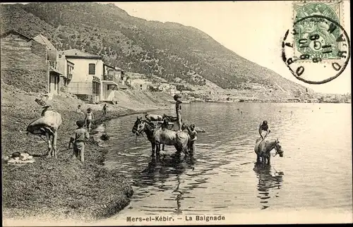 Ak Mers El Kebir Algerien, La Baignade