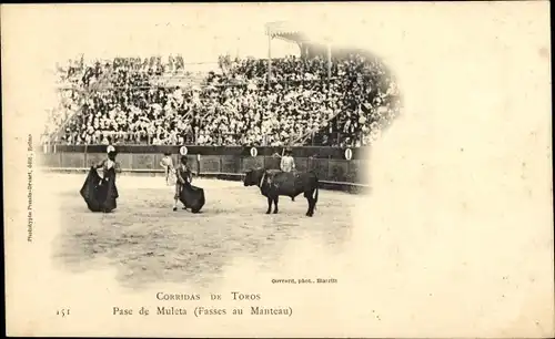 Ak Stierkampf, Corridas de Toros, Pase de Muleta, Fasses au Manteau