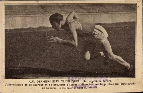 Ak Aux derniers jeux Olympiques, Magnifique départ, Coureur