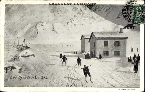 Ak Les Sports, Le Ski, Chocolat Lombart, Reklame