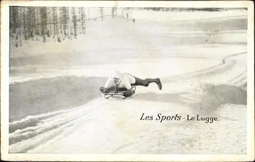 Ak Les Sports, Le Lugge, Schlittenfahrt