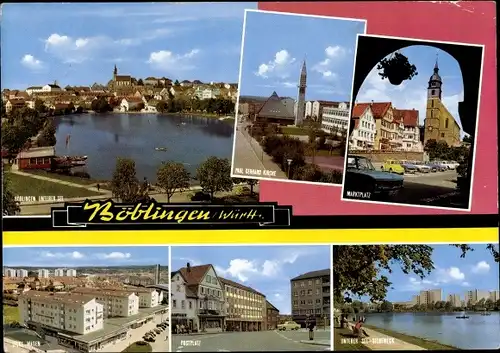 Ak Böblingen in Württemberg, Marktplatz, Festplatz, Unterer See, Siebeneck