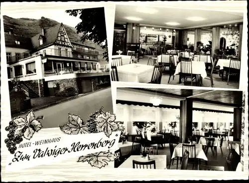 Ak Valwig an der Mosel, Gasthof Zum Valwiger Herrenberg, Innenansicht