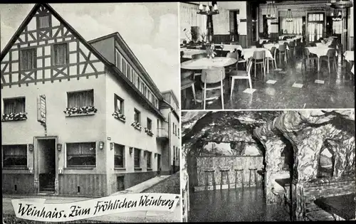 Ak Ernst an der Mosel, Weinhaus Zum fröhlichen Weinberg, Innenansicht