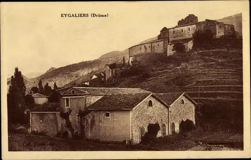 Ak Eygaliers Drôme, Ortsansicht