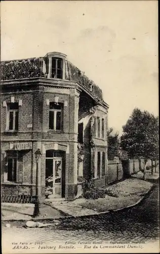 Ak Arras Pas de Calais, Faubourg Rinville, Rue du Commandant Damitz