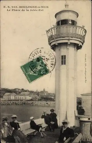 Ak Boulogne sur Mer Pas de Calais, Partie am Leuchtturm