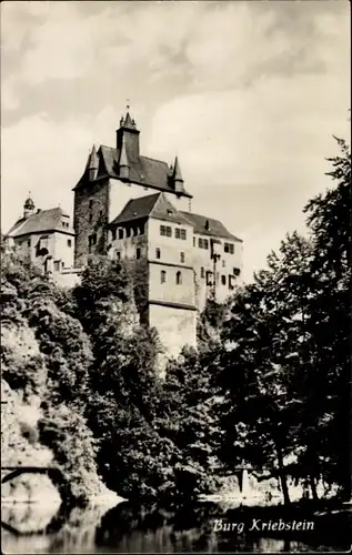 Foto Ak Kriebstein in Mittelsachsen, Burg Kriebstein, Gesamtansicht