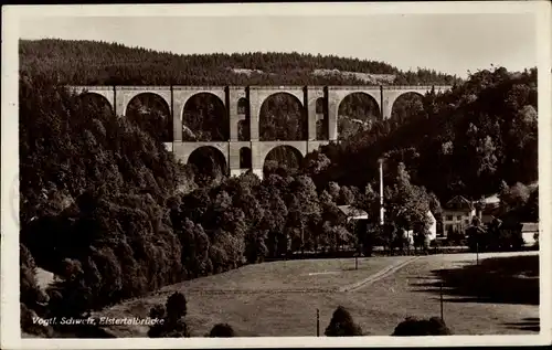 Ak Plauen im Vogtland, Elstertalbrücke