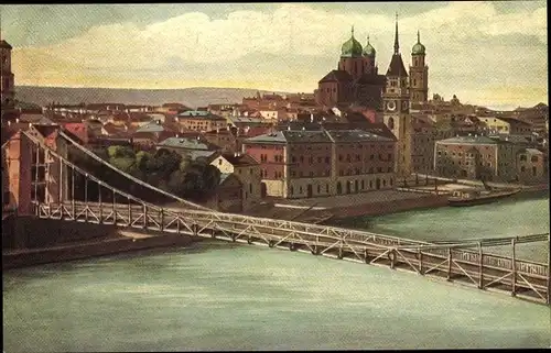 Ak Passau in Niederbayern, Luitpoldbrücke
