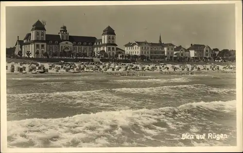 Ak Seebad Binz auf Rügen, Ortsansicht, Wellen