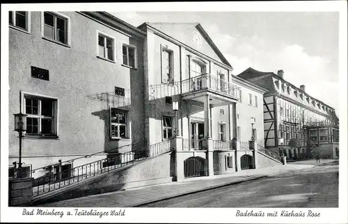 Ak Bad Meinberg am Teutoburger Wald, Badehaus mit Kurhaus Rose