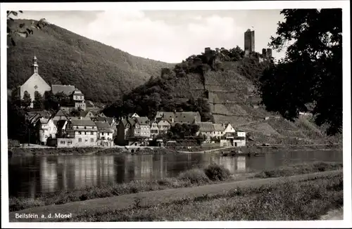 Ak Beilstein an der Mosel, Panorama, Burg Metternich