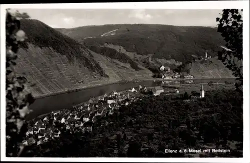 Ak Ellenz Poltersdorf an der Mosel, Gesamtansicht mit Beilstein