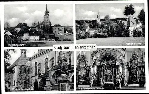 Ak Marienweiher Marktleugast im Frankenwald Bayern, Wallfahrtskirche, Gesamtansicht
