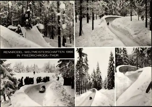 Ak Friedrichroda im Thüringer Wald, Rennrodel-Weltmeisterschaft 1966