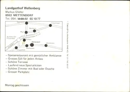 Ak Mettendorf in der Eifel, Landgasthof Wellenberg, Innenansicht