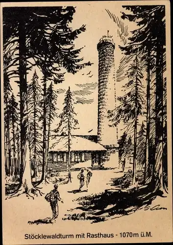 Ak Triberg im Schwarzwald, Stöcklewaldturm, Rasthaus, Schwarzwaldverein Ortsgruppe Triberg