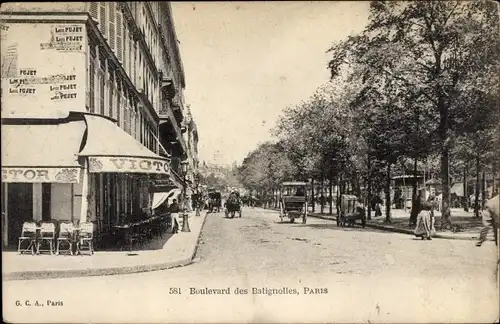Ak Paris XVIII. Arrondissement Buttes-Montmartre, Boulevard des Batignolles